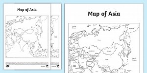 Asia Map With and Without Names Worksheets