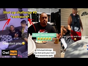 Shut up mom Dads reaction #2, kids doing shut up challenge *awkward reaction*