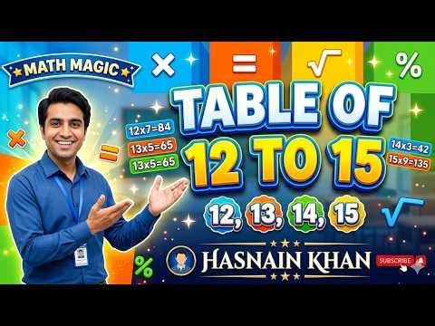 Table of 12 to 15 Trick! 🌟 Learn Tables Easily with Hasnain Khan