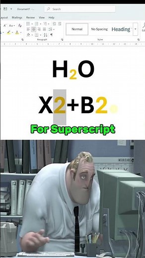Shortcut key for superscript and subscript in MS Word #ytvideosshort #mswordtrick #mswordtips #short