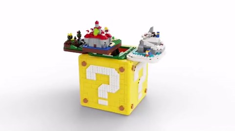 Pre-Owned LEGO Super Mario 64 Question Mark Block 71395, 3D Model Set for Adults with Microscale Levels and Princess Peach & Yoshi Micro Figures