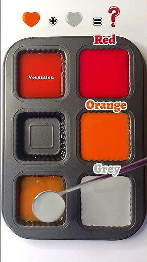 😍🎨 The magic of mixing 3 colors Red + Orange + Grey and it's amazing. #asmr #colormixing