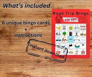 Printable Road Trip Bingo for Kids: Car Ride Game (digital Download) - Etsy