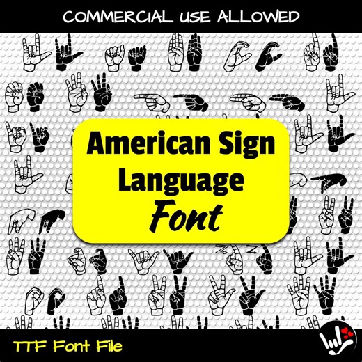 ASL Font TTF File • American Sign Language Letters & Numbers (digital Download) - Etsy