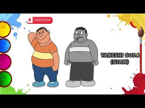 Gain From Doremon Cartoon - Doraemon Coloring Page | Doraemon Characters Coloring for Kids