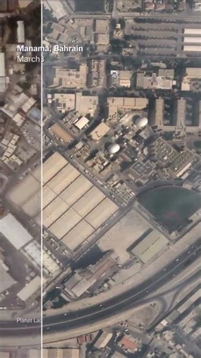 Satellite shots reveal major damage at the U.S. Navy Fifth Fleet HQ in Manama, Bahrain