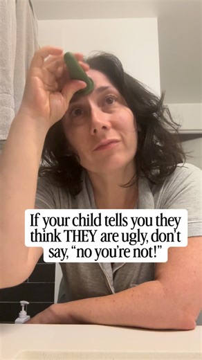 ✨If your kid says they’re ugly, your instinct will be to fix it. To jump in with, “You’re not ugly — you’re beautiful or handsome!” Totally human. Totally understandable. And… not actually what helps. ✨When a child uses a harsh word about themselves, they’re not reporting a fact — they’re short-handing a feeling they don’t have language for yet. 💡Your job isn’t to convince them of anything. Your job is to understand what’s hurting. Here’s some guidance ⬇️ 1️⃣ Pause the reassurance reflex — and 
