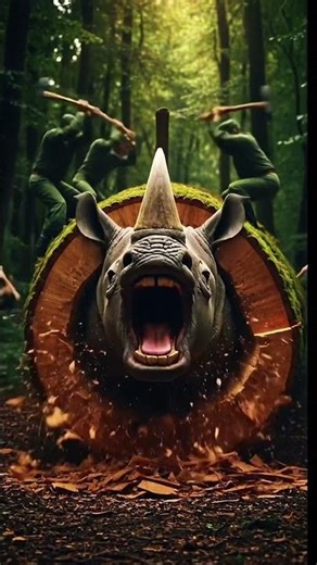 rescue baby hippo stuck in log #edit #wildliferescue #animals