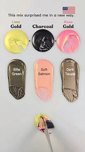 Colors blend in perfect sync, Lime Gold, Charcoal, Rose Gold shine in a 6-color harmony 😊🎨 #colormixing #paintmixing #asmr #art #Painting | Te Amo