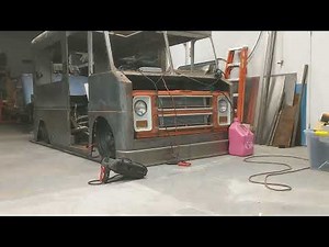 1968 Chevrolet P10 Step Van Start up LS swap bagged on 22s frame laying porterbuilt suspension