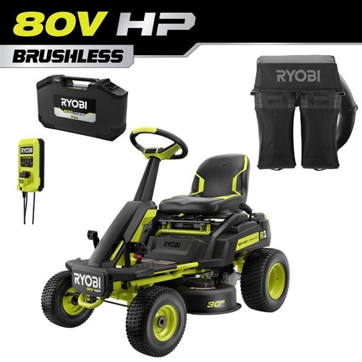 Reviews for RYOBI R1 80V HP Brushless Battery Cordless Electric 30 in. Riding Mower with Bagger, 14.0 Ah Battery and Charger | Pg 3 - The Home Depot