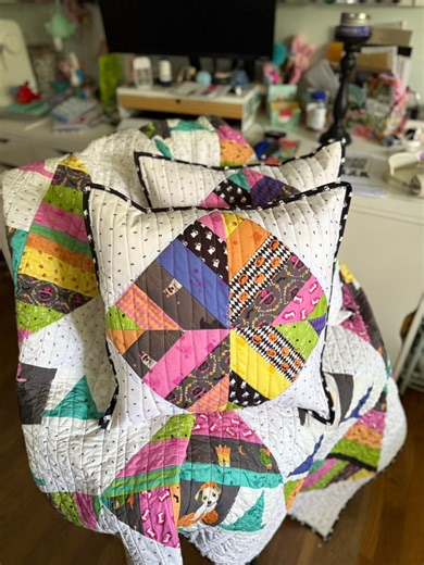 So you have your blocks done. Now what? Let me show you! 🧵🪡 Pattern is now live: https://www.parkerontheporch.com/products/scrappy-half-square-triangle-quilt-block-digital-embroidery-pattern-download Fabric: Dear Stella Stabilizer: Allstitch Machine: Brother Aveneer EV1 #sewing #quilting #inthehoop #embroidery #machineembroidery | Parker on the Porch In the Hoop Embroidery