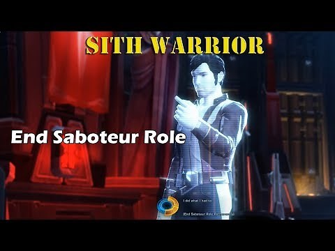 SWTOR: Onslaught. Sith Warrior. End saboteur role and rejoin the Empire