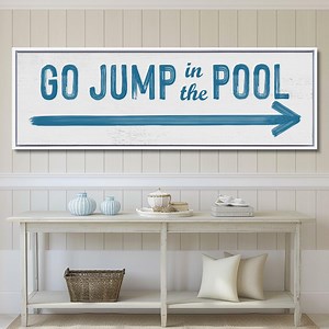 Go Jump in the Pool Sign, Farmhouse Style Pool House Decor - Etsy
