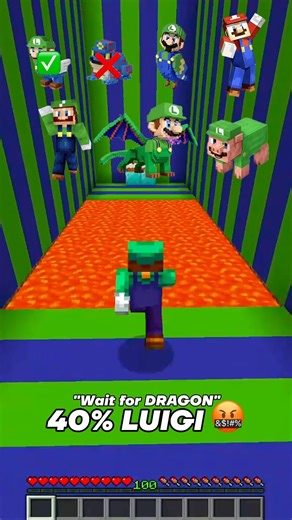 Minecraft LUIGI challenge 😍😳 #minecraft #supermario