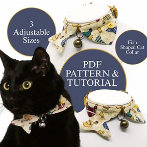 Fishy Cat Collar, Adjustable Collar PDF Sewing Pattern Tutorial, DIY - Etsy