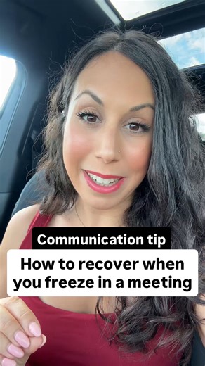 Tiffany Uman on Instagram: "Ever freeze in a meeting and lose the room? Especially when you’re one of the only women at the table. Freezing isn’t a confidence problem. It’s a high-pressure moment where thinking on your feet is a non-negotiable. Use my 3 steps to recover in real time without apologizing, rambling, or shrinking your authority. #1. Don’t bring unnecessary attention to it. #2. Pick back up on a point that you recently shared or jump to the next one. #3. By the end of the meeting, br