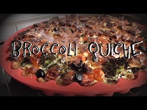 Broccoli Quiche with Olives, Tomatos and Feta Cheese