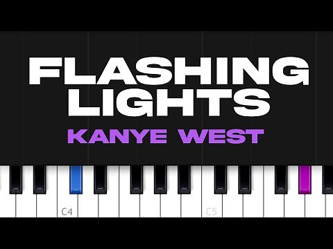 Kanye West - Flashing Lights ft Dwele (piano tutorial)
