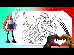 How to color Wolverine vs Deadpool / MARVEL Coloring Pages