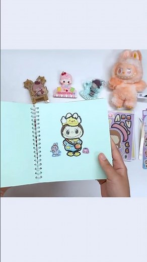 Paper DIY 💕 귀여운 라부부 스티커 꾸미기 #paperdiy #라부부 #스티커꾸미기
