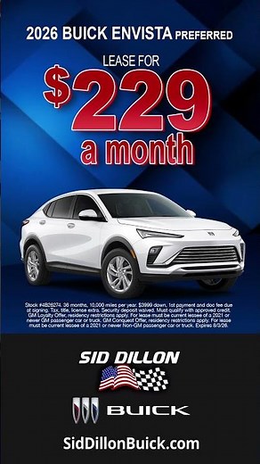 2026 Buick Lease Specials | Enclave, Envision, Envista & Encore GX | Sid Dillon Buick 30 Vert 1