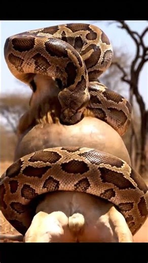 Horrifying Scene Giant Python Swallows Adult Lion On The Savannah