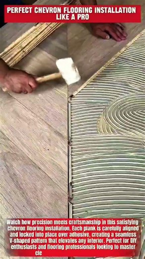 Perfect Chevron Flooring Installation Like a Pro #woodworking #carpentry #wood