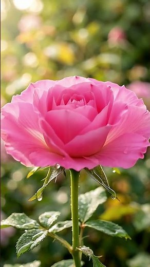 Pink Rose Blooming in Sunlight 🌹 Beautiful Nature Moment #nature #rose #flowers