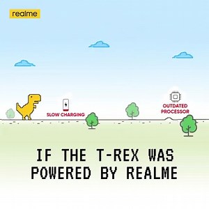 94K views · 587 reactions | Jumping over Smartphone problems couldn't get any smoother. If #realme ran a T-rex, it would be unbeatable! | realme | Facebook