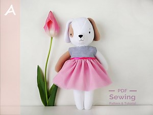 Dog Plush Sewing Pattern: Puppy Doll With Dress (PDF Tutorial) - Etsy