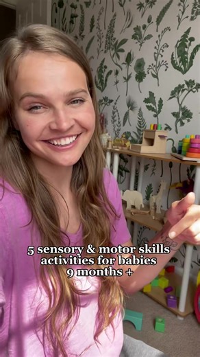 A few fun (and easy!) sensory activities for building fine motor skills 🧮 #9monthsold #finemotorskills #sensoryactivities #infant #babytiktok