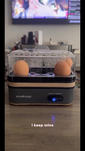 EVOLOOP Rapid Egg Steamer - 6-Egg Capacity, BPA-Free Stainless Steel with Clear Tritan Lid, 400W Electric Egg Cooker for Hard Boiled, Poached, Scrambled, or Omelette, Includes Measurement Cup & 2 Poaching Trays, Auto Shut Off
