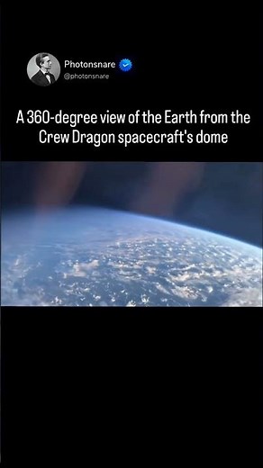 A full 360-degree view of Earth as seen through the glass dome of the Crew Dragon spacecraft.