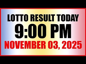 Lotto Result Today 9pm Draw November 3, 2025 Swertres Ez2 PCSO