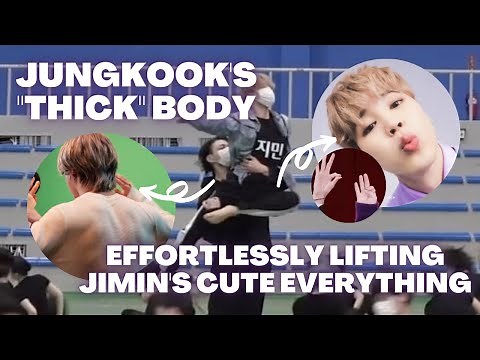 Jungkook's "thick body" effortlessly lifting Jimin's cute everything