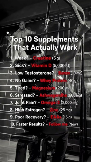 TOP 10 Supplements that actually work🔥💯💪✅ #fitnessmotivation #suplement #gym #gymsuplement #viral