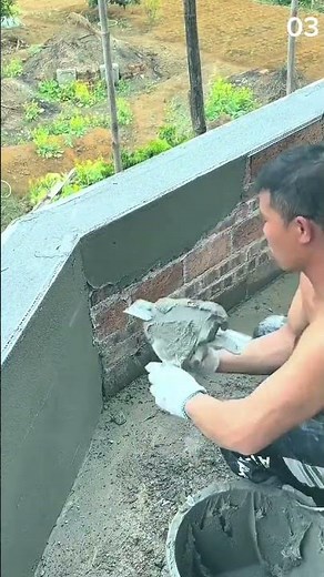 Step-by-step plastering of brick walls produces a precisely flat surface.