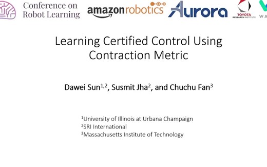 【油管搬运CoRL2020】Learning certified control using contraction metric