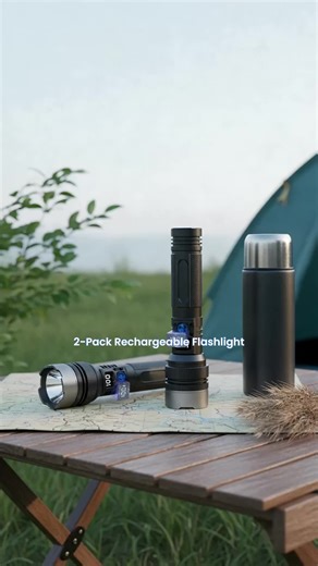 2-In-1 Rechargeable Strong Flashlight Torch, Super Bright USB Chargeable, Adjustable Focus, Ideal for Camping, Emergencies, Fishing, Father's Day Gift, 2 Pack #onefirenightlightforkids #lightergadget #electricgear #fidgetspinnerlighter #rechargeabletoothbrush #olightpen #handwarmersrechargeable #portableflashlight #bestflashlight #waterprooflamp