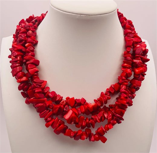 Kenneth J. Lane Coral Cluster Necklace - Etsy