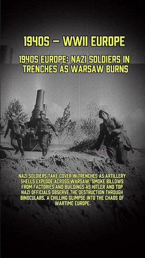 1940s Europe: Nazi Soldiers in Trenches as Warsaw Burns | Rare WWII Footage