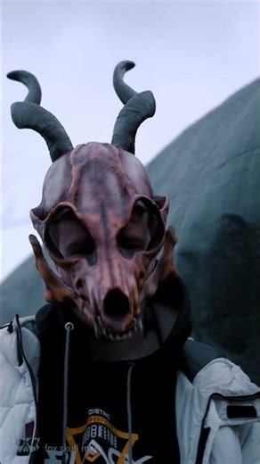 Fox Skull Mask Helmet with Horns