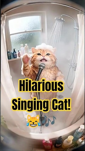 Cat Sings in the Shower! 😹🎤🛁 Funniest Cat Short Ever | #Shorts