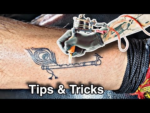 Simple OUTLINE tattoo tutorial #tattoo #tips #howtotattoo
