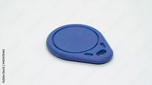 RFID key keychain blue electronic component. Copy clone digital card lock.