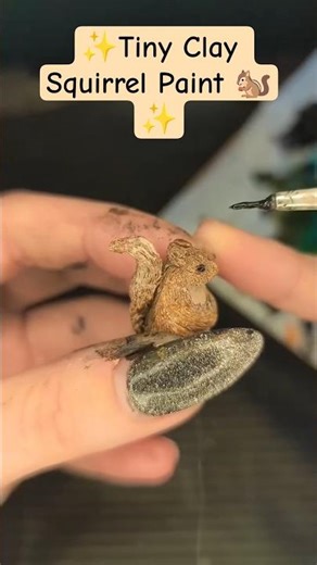 Mini Clay Squirrel Painting 🐿️ | Satisfying Art Process