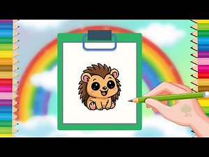 Hedgehog Drawing 🦔 | How to Draw a Hedgehog Step by Step | Easy Cute Animal Drawing