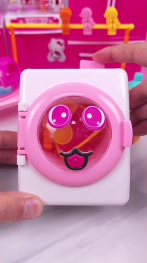 Cute washing machine toy set review, satisfactory unboxing, asmr video