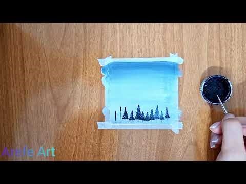 Step-by-step painting with gouache🩶Gouache painting for beginners
